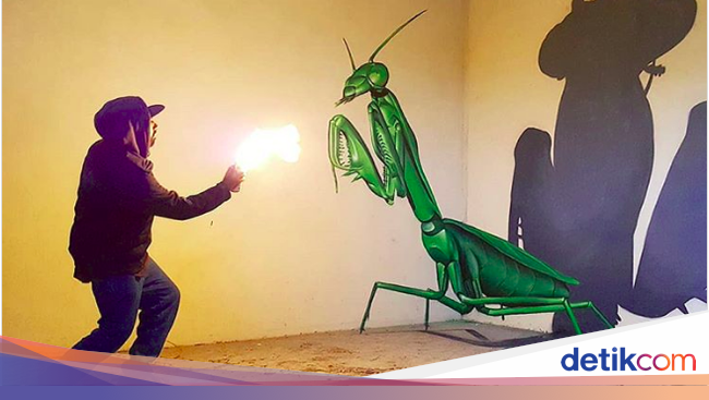 Keren Banget Seni  Grafiti 3D  Ini seperti Keluar dari Tembok 