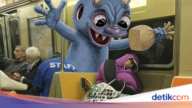 Keren! Doodle Monster di Subway yang Tampak Nyata