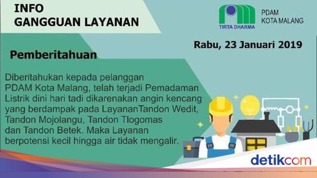 Listrik Padam Bikin Suplai Air Pdam Di Malang Mampet