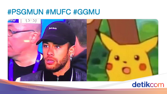Ada Neymar Tiru Pikachu dalam Ragam Meme MU Singkirkan PSG