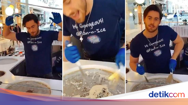 Pasang Gaya Seksi Saat Buat Es Krim Pria Tampan Ini Malah Pasang Gaya Seksi Saat Buat Es Krim Pria Tampan Ini Malah