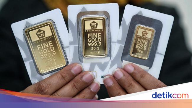 Harga Emas Antam Turun Lagi Ke Rp 744 000 Gram 