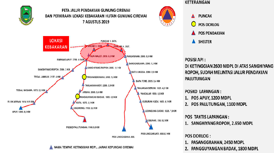 Sejumlah Titik Kebakaran Di Puncak Gunung Ciremai Mulai Padam