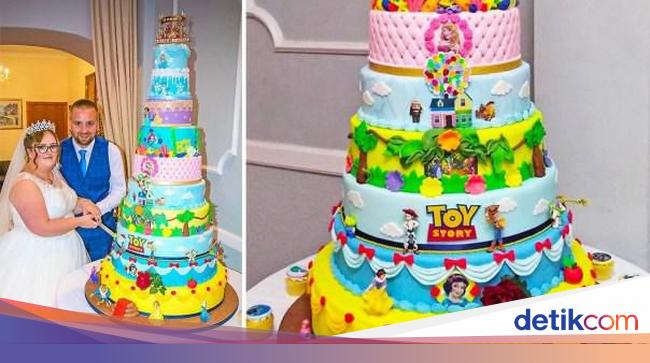 Warna Warni Pengantin Ini Suguhkan Kue Disney Setinggi 1 Meter