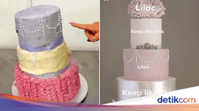 Pesan Kue Pengantin Tabur Mutiara Dapat Kue Miring Disangga