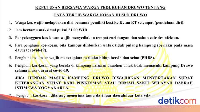 Tangkal Corona Dusun Di Bantul Ini Larang Anak Kos Pulang