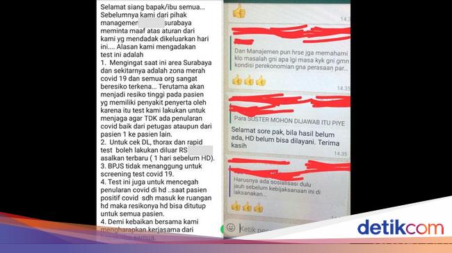 Curhat Pasien Cuci Darah, Wajib Rapid Test Corona dan Harus Bayar Sendiri