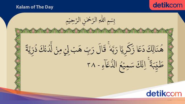 Surat Ali Imran Ayat 38 Doa Minta Diberi Anak Yang Baik