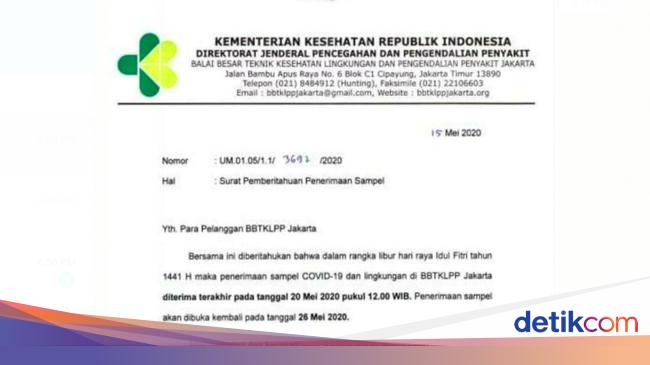 Beredar Surat Penerimaan Sampel Covid 19 Diliburkan Ini Faktanya
