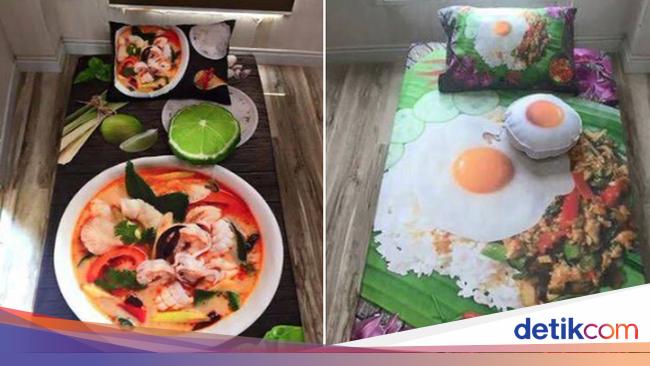 Yummy Sprei  Kasur Bergambar Sup dan Nasi Pincuk 3 D Ini 