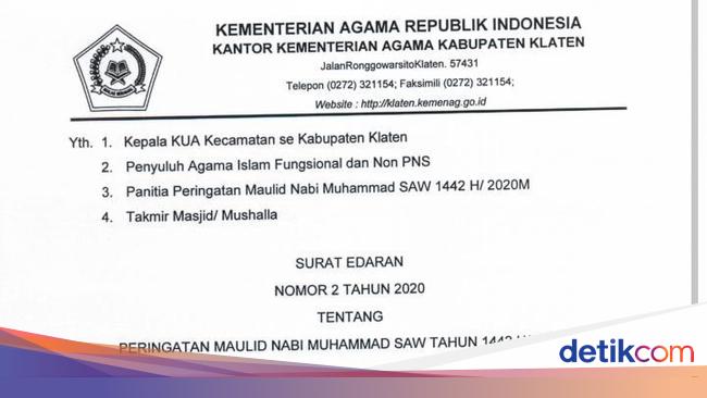 Warga Klaten Boleh Gelar Peringatan Maulid Nabi Ini Syaratnya