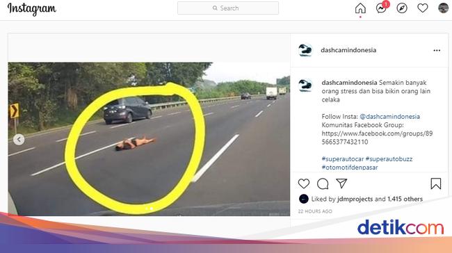 Viral Orang Tiduran Di Tengah Jalan Tol Japek Ini Penjelasan Jasa Marga