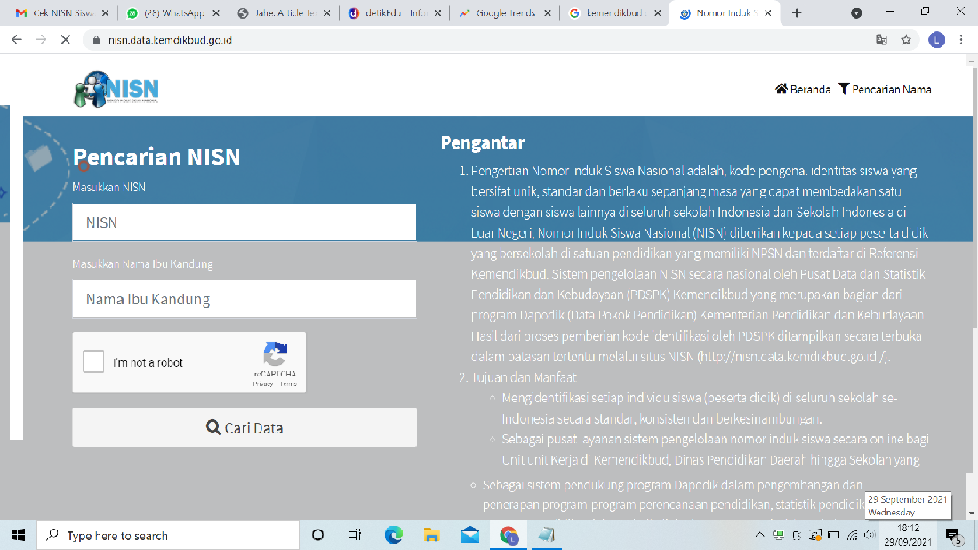 Cara Cek NISN Siswa Secara Online Untuk Seluruh Jenjang Sekolah