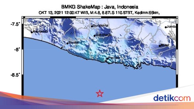 Gempa 4 8 M Terjadi Di Pacitan