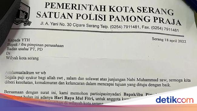 Viral Letter Requesting THR to Entrepreneurs, This is Said by Serang City Satpol PP