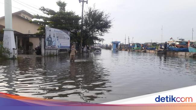 Permukiman Pelabuhan Tanjung Emas Diterjang Rob Diduga karena Tanggul Jebol