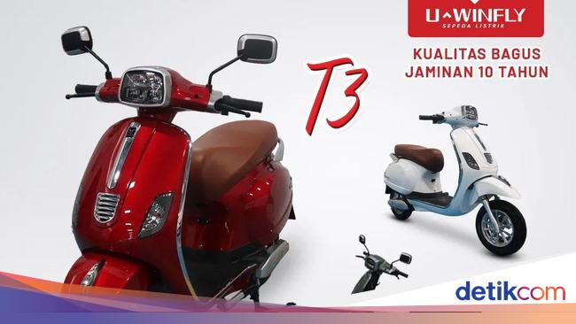 Extremely similar to the Vespa, UWinfly electrical motorcycle for sale commencing at IDR 10 million