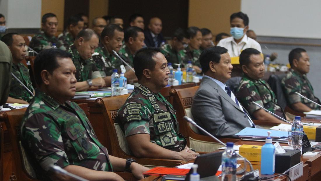 Saat Panglima TNI-KSAD Kompak Hadiri Rapat Bareng Komisi I DPR