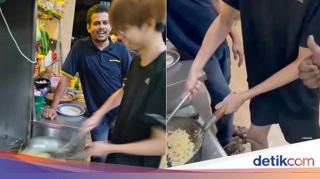 This buyer cooks his fried rice, amazes the seller