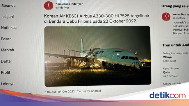 Pesawat Korean Air Nyungsruk di Filipina