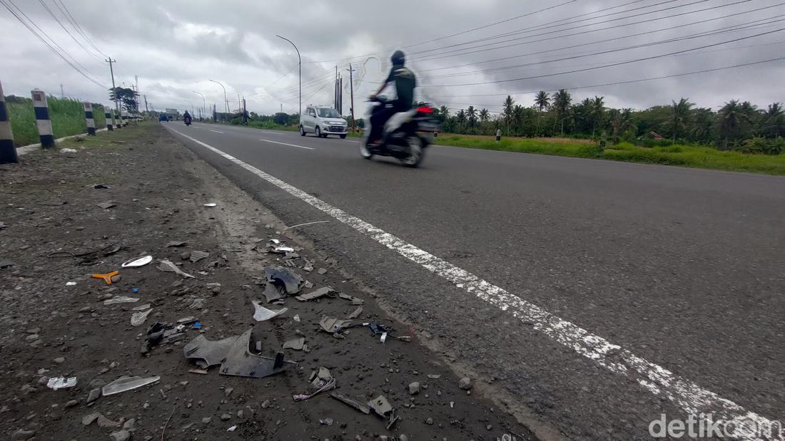 Kondisi TKP Pemotor Wanita Tewas Tabrak Truk Di Pengasih Kulon Progo