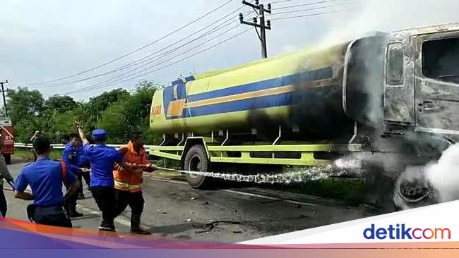 Ditabrak Truk Tangki, Ayah Dan Anak Di Lampung Tewas Terbakar