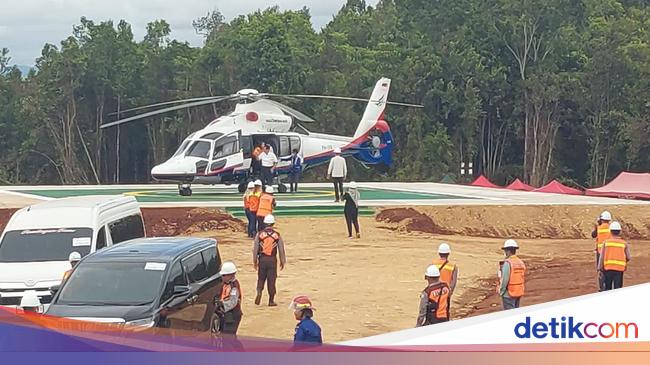 Using a helicopter, Luhut checks the location of the nickel mine and smelter in Pomalaa