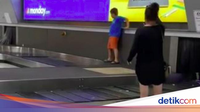 Boy throws a tantrum at the airport, suitcases “fly”