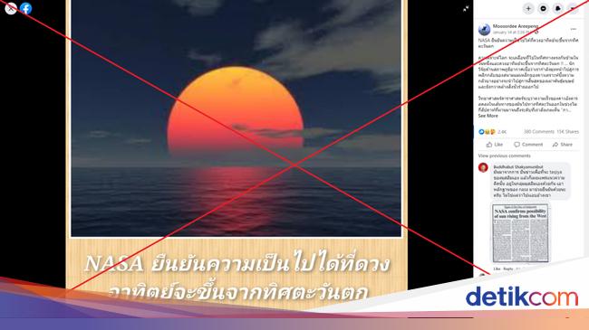 Kata NASA Soal Matahari Terbit dari Barat