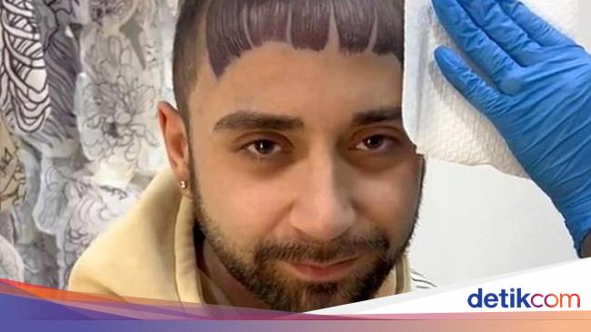 Viral Cowok Botak Bikin Tato Poni, Hasilnya Kocak Jadi Olok-olok Netizen