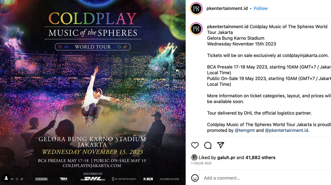 Heboh Coldplay Jadi Konser Di Jakarta, Netizen Siap War Tiket