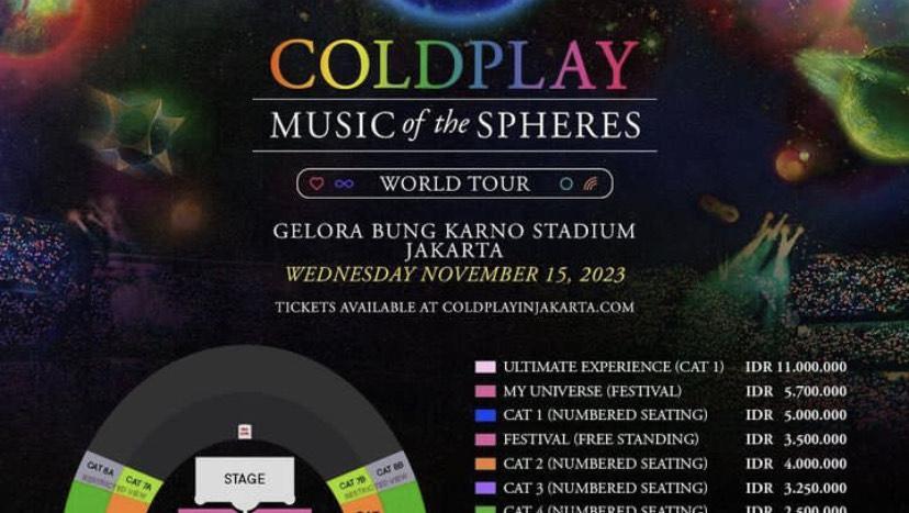 Ini Daftar Harga Tiket Konser Coldplay Setelah Kena Pajak Dan Biaya Lain