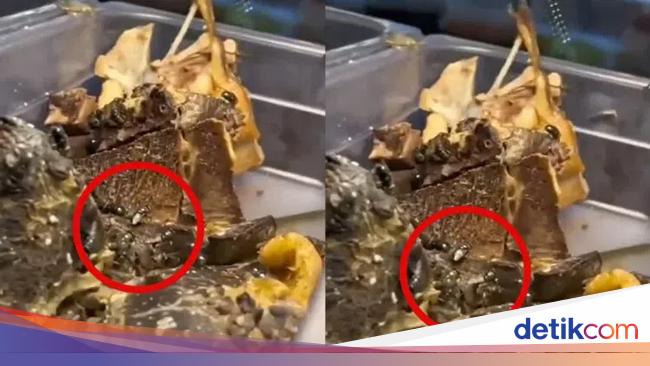 “Dirty Food Alert: Neglecting Cleanliness in Jakarta Sidewalk Shop Leads to Flies Infesting Dishes”