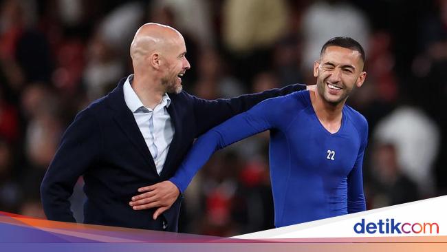 “Manchester United Manager Erik ten Hag’s Bond with Former Player Hakim Ziyech at Old Trafford”