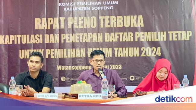 KPU Tetapkan DPT Pemilu 2024 di Soppeng 181.890 Pemilih, Bertambah 1.205 Jiwa - Detikcom