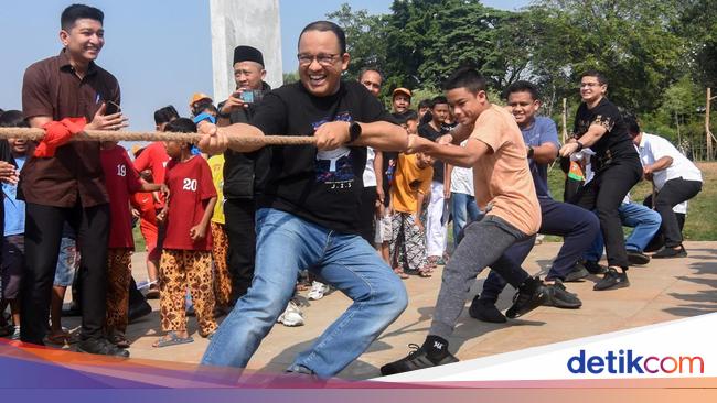 Hut Ri Anies Ikut Lomba Tarik Tambang Dan Gebuk Bantal