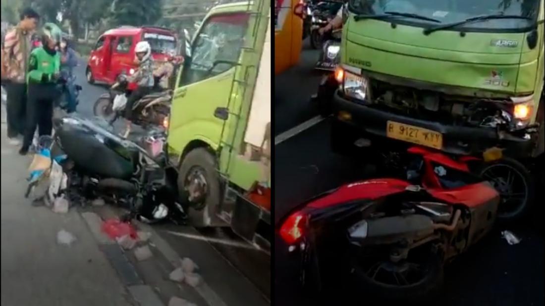 Fakta-fakta Kecelakaan Truk Tabrak 7 Motor Lawan Arah Di Lenteng Agung