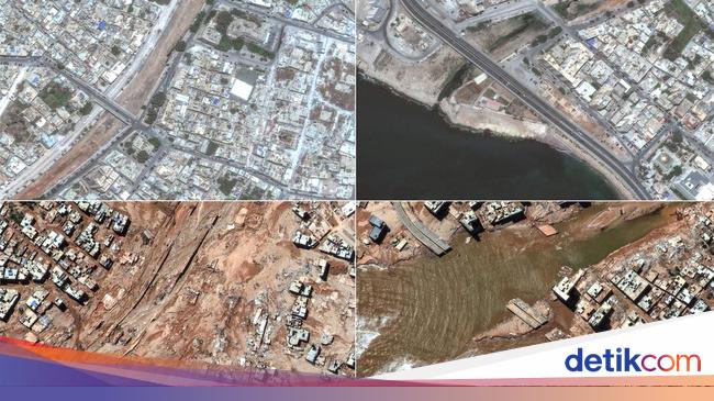 Foto Satelit Ungkap Kondisi Before-After Banjir Terjang Libya