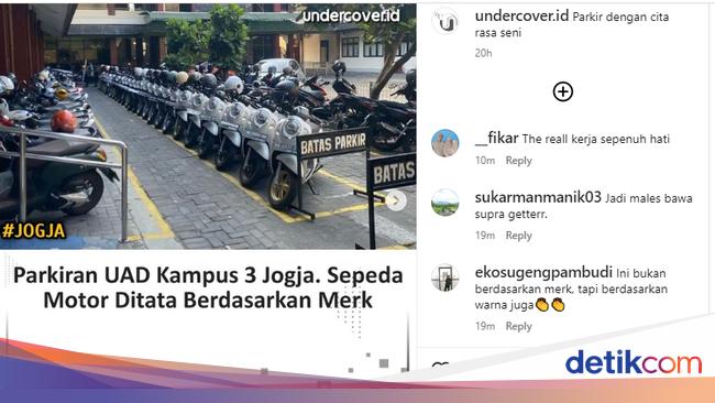Rapi Banget! Viral Parkir Motor di Kampus 3 UAD Urut Merek dan Warna