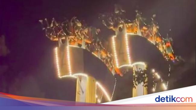 Viral!  Roller coaster stops upside down and visitors vomit