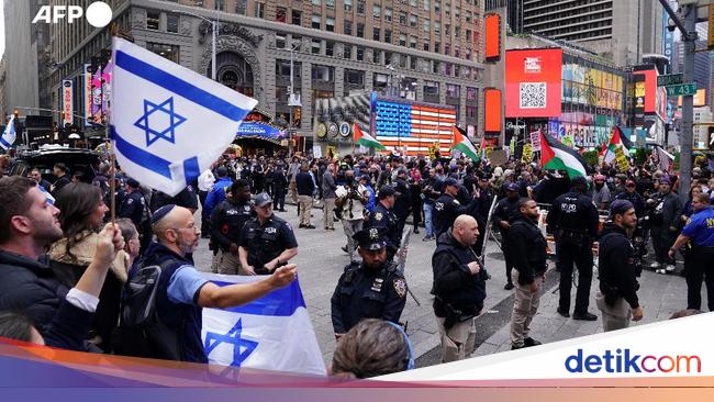 Demo Bersamaan, Massa Pro-Israel dan Palestina Hadap-hadapan di AS