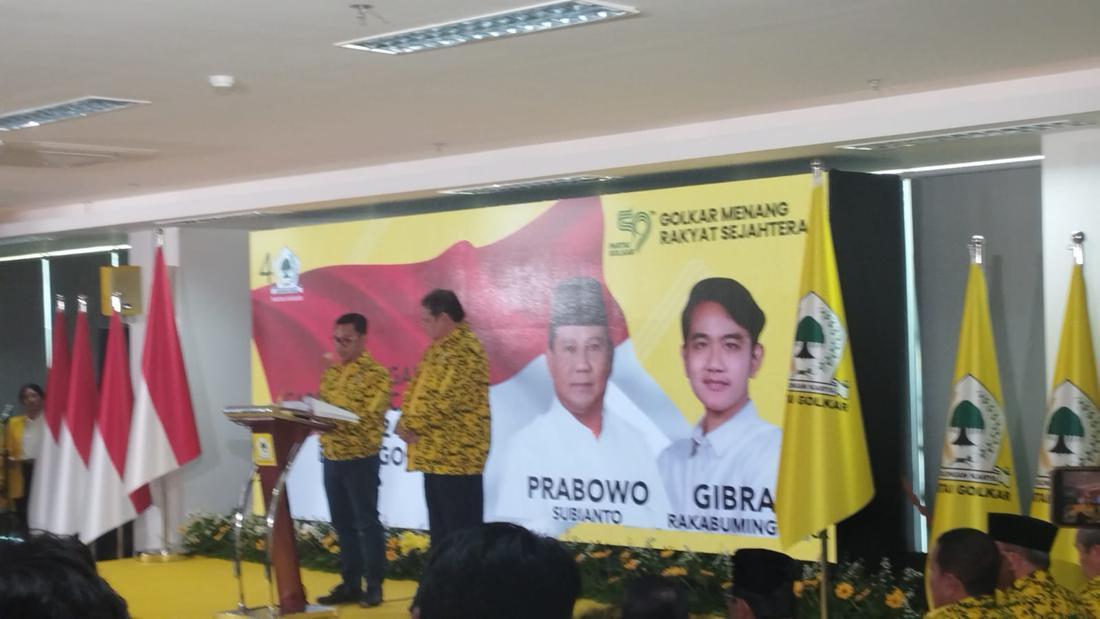 Golkar Resmi Dukung Gibran Jadi Cawapres Prabowo