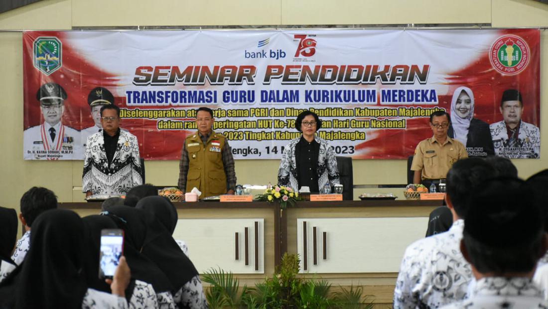 PGRI-Disdik Majalengka Gelar Seminar Soal Transformasi Kurikulum Merdeka