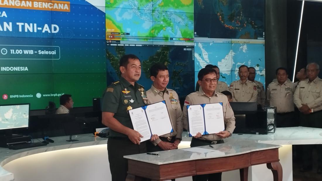 BNPB Dan TNI AD Teken MoU Penanggulangan Bencana Di Tanah Air