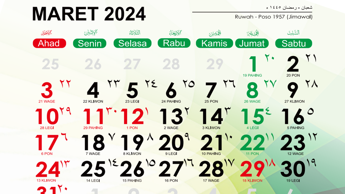 Daftar Hari Libur Nasional Dan Cuti Bersama Maret 2024, Tanggal Berapa ...