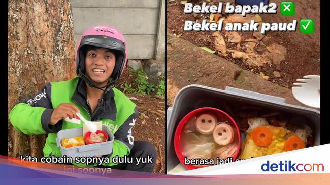 Viral Sopir Ojol Dibawakan Bekal Gemas oleh Istri, Mirip Anak SD!
