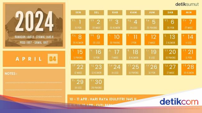 Tanggal Merah dan Libur Nasional April 2024, Lengkap Cuti Bersamanya