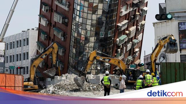 Bangunan Rusak Akibat Gempa Taiwan Mulai Dibongkar, Begini Potretnya
