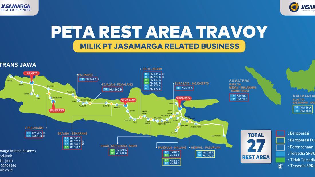 Peta Rest Area Tol Trans Jawa Untuk Perjalanan Mudik 2024