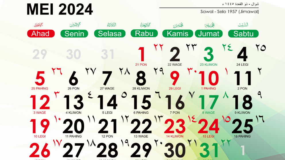 Daftar Hari Besar Nasional Dan Internasional Mei 2024